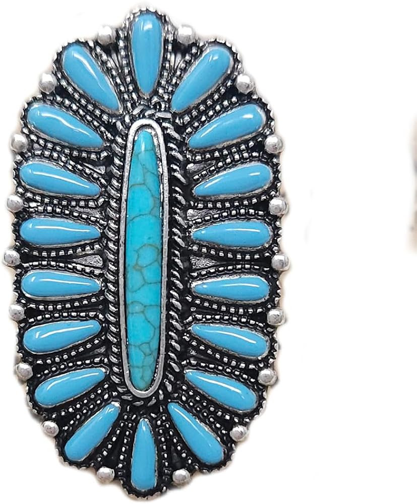 Western Concho Scarf Slide Western Ring 24MM Boho (Turquoise) | Amazon (US)