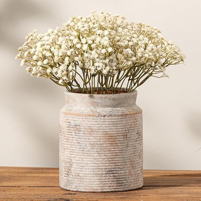 Ceramic Flower Vase 7.5 inch Farmhouse Rustic Vase for Home Decor Handcrafted Pottery Terracotta ... | Amazon (US)