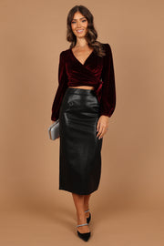 Lian Faux Leather Pencil Skirt - Black | Petal & Pup (US)