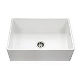 Houzer Platus Fireclay Series Farmhouse Sink - 33 Inch Undermount Apron Front Farm Sink with Single  | Amazon (US)