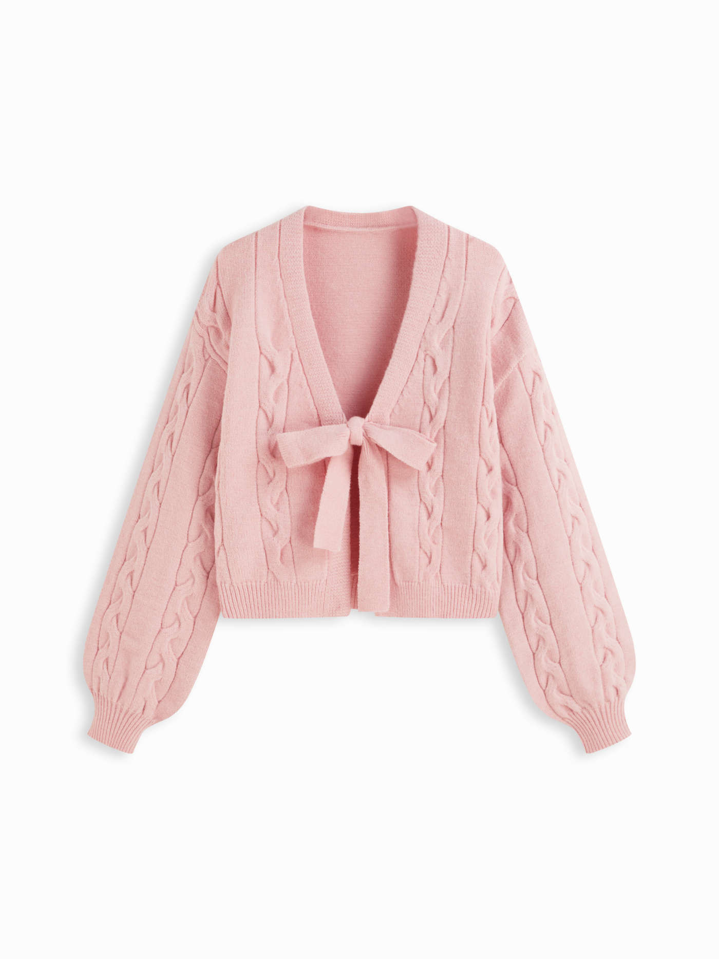 Cable Knit V-neck Knotted Oversized Cardigan | Cider