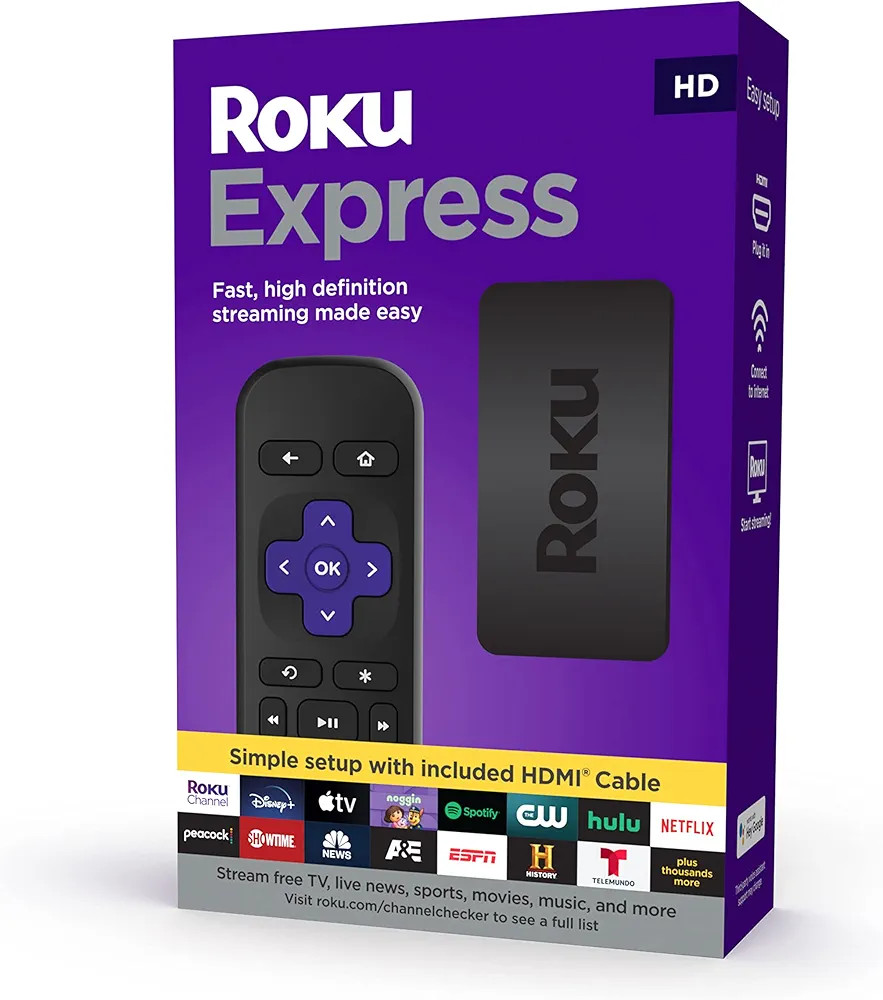 Roku Express - Streaming player Full HD. Transforma sua TV em Smart TV. Com controle remoto e cab... | Amazon (BR)