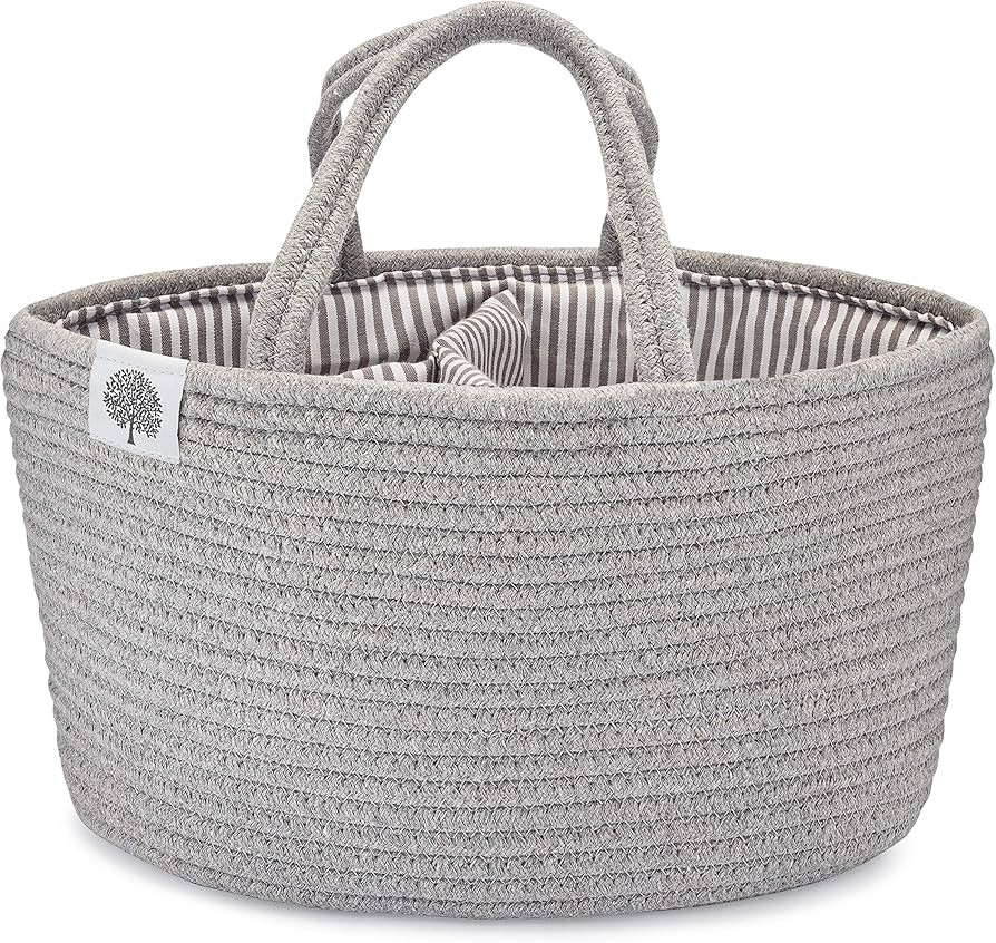 Parker Baby Rope Diaper Caddy Organizer - Nursery Storage Bin and Car Organizer for Diapers and B... | Amazon (US)