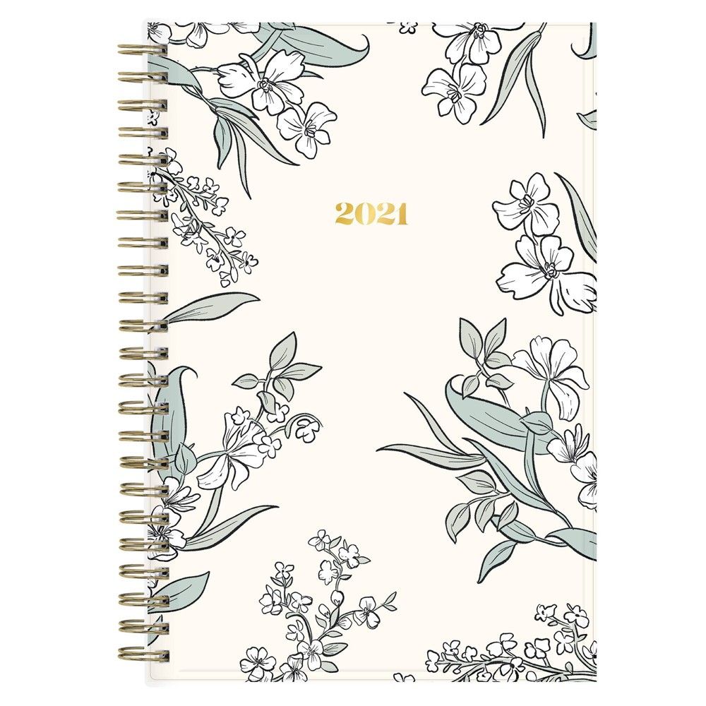 2021 The Everygirl Planner 5"" x 8"" Clear Plastic Cover Weekly/Monthly Wirebound Tuberose - Blue Sk | Target