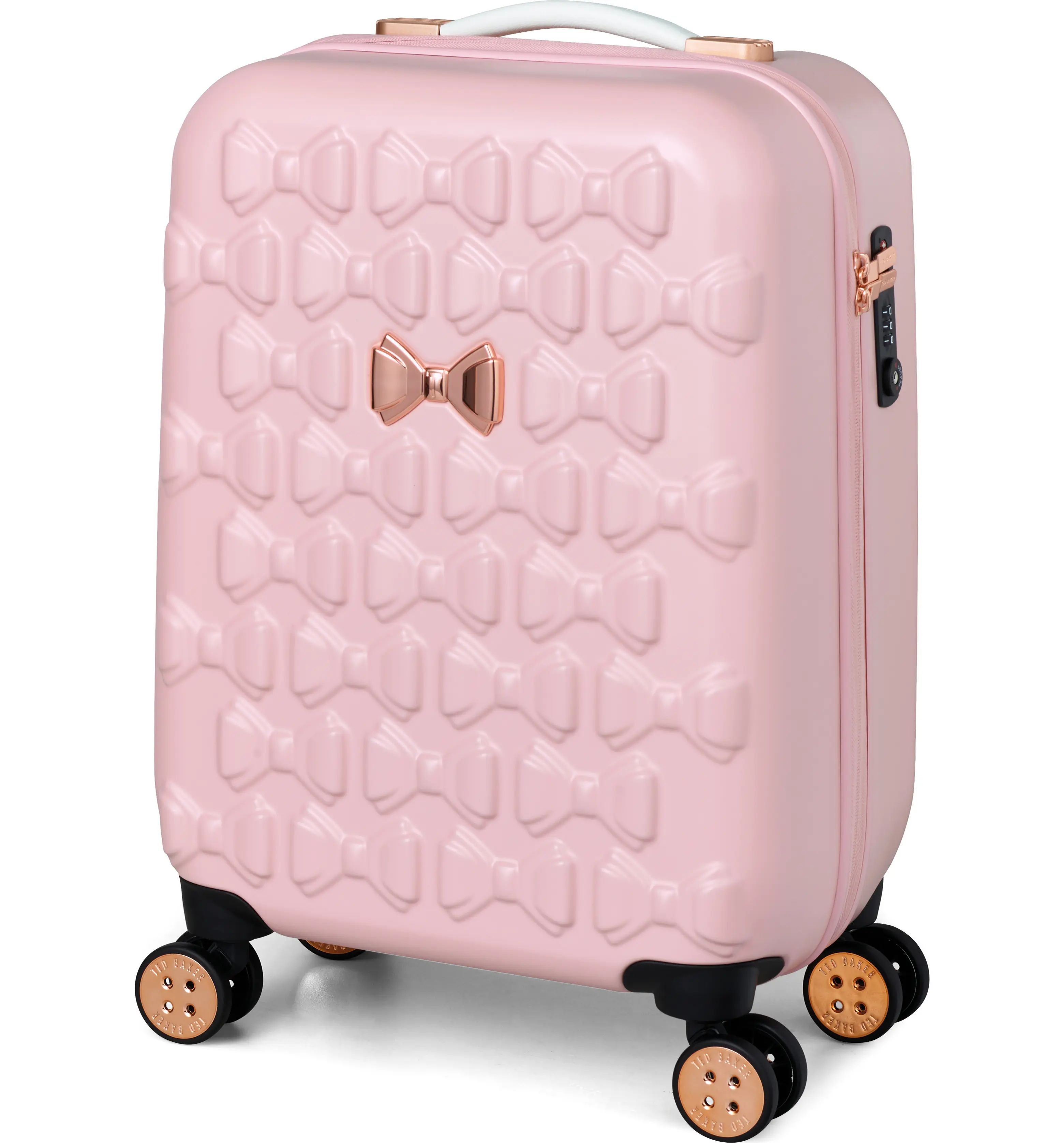 Small Beau 22-Inch Bow Embossed Four-Wheel Trolley Suitcase | Nordstrom