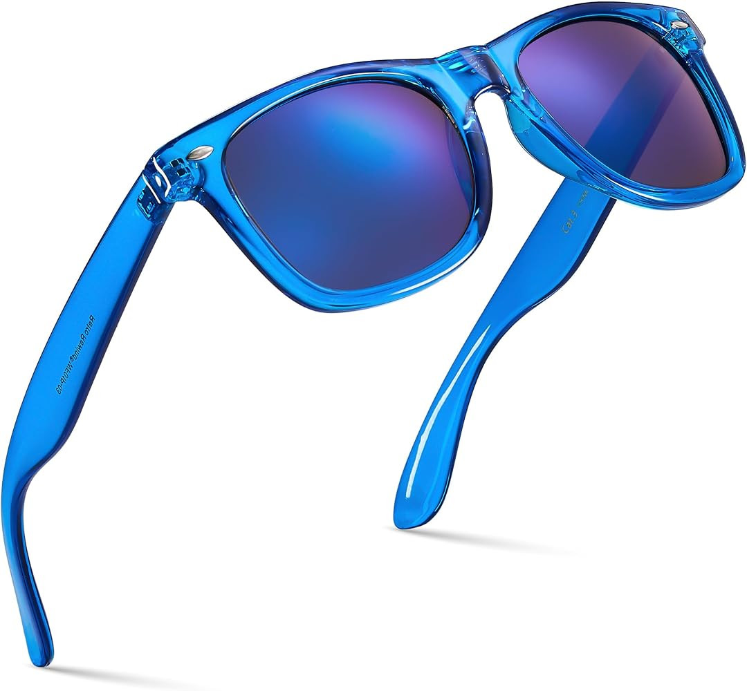 Retro Rewind Translucent Frame Colorful Neon 80s Mirrored Sunglasses for Men Women | Amazon (US)