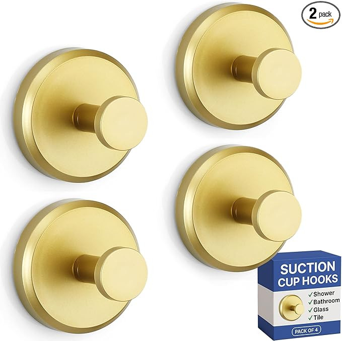 HOME SO Suction Cup Hooks for Shower, Bathroom, Kitchen, Glass Door, Mirror, Tile – Loofah, Tow... | Amazon (US)