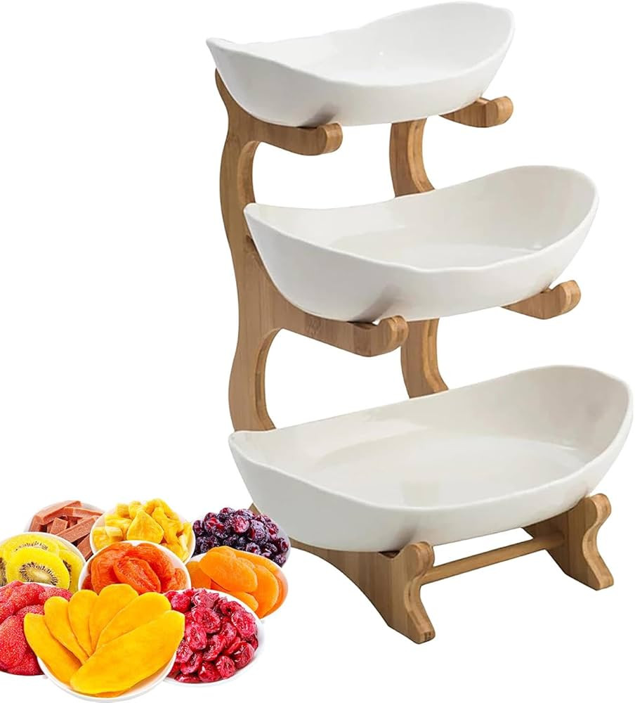 Fruit Basket, 3-Tier Fruit Serving Tray Set, Layer Fruit Plate, Food Presentation Stand, Fruit St... | Amazon (CA)