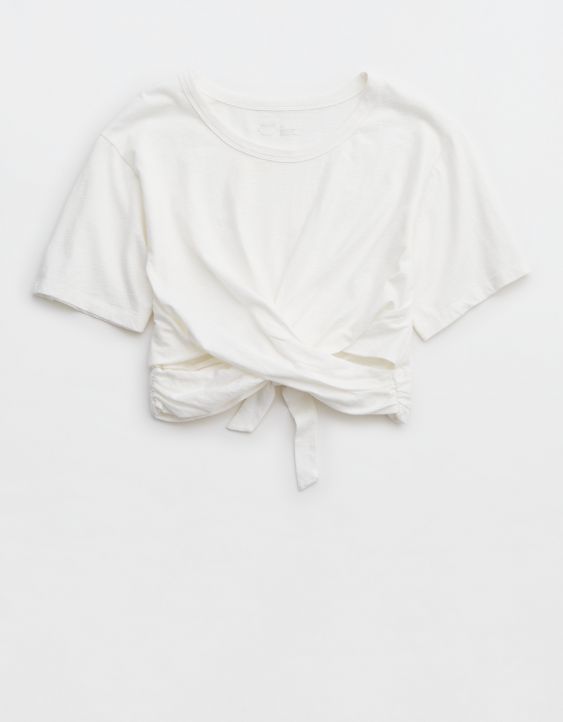 Aerie Cropped Wrapback T-Shirt | American Eagle Outfitters (US & CA)