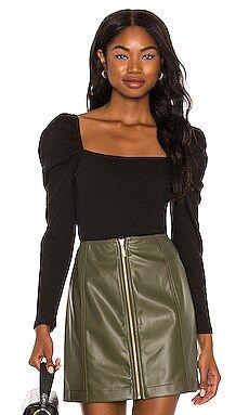 MINKPINK Roshni Puff Sleeve Top in Black from Revolve.com | Revolve Clothing (Global)