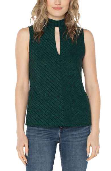 MOCK NECK SLEEVELESS KNIT TOP | Liverpool Jeans