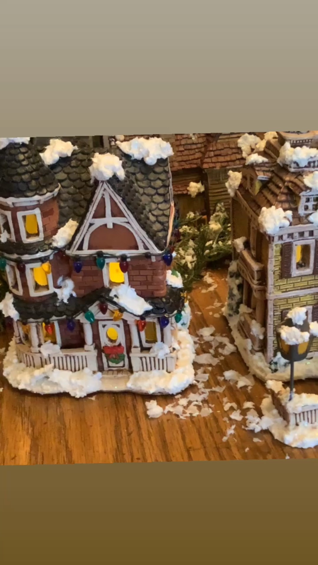 One of the most fun things for our grandsons during the holidays is that I started putting my village on the dining room table as a centerpiece. (My mother-n-law and I made each piece years ago. ♥️) They spend hours hauling “snow” and cleaning the walks! I hope this is a memory they cherish! Be sure to watch to the end!! 
💚🎅🏻🎄🌺 
www.sugarcreekantiques.com
#LTKHoliday 

#LTKSeasonal #LTKHome