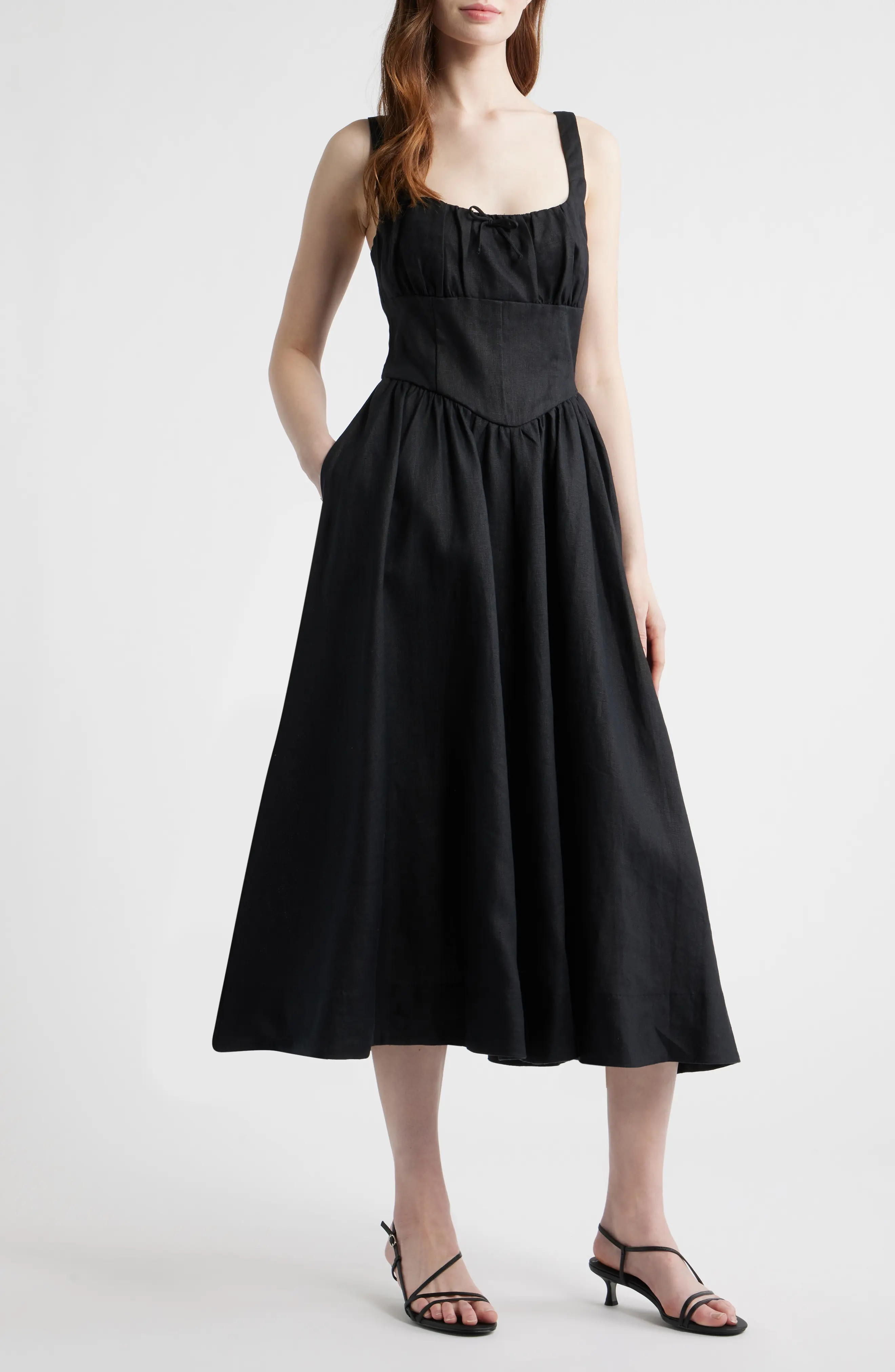 Reformation Balia Linen Sundress in White at Nordstrom, Size 12 | Nordstrom