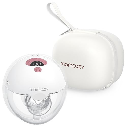 Momcozy M5 Hands-Free Wearable Breast Pump, Double-Sealed Flange for Baby-Like Comfort, 3 Modes & 9 Suction Levels, Portable Electric Pump – 24mm, 1 Pack Cozy Red | Amazon (US)