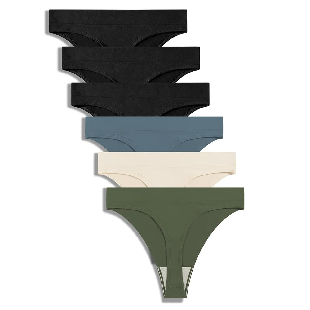 GRANKEE Women's Breathable Seamless Thong Panties No Show Underwear Pack | Amazon (US)