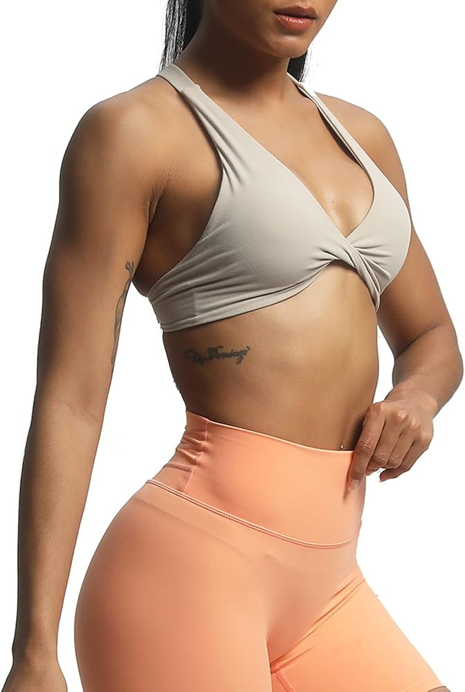Aoxjox Women's Workout Sports Bras Fitness Backless Padded Satara Low Impact Bra Yoga Crop Tank T... | Amazon (US)