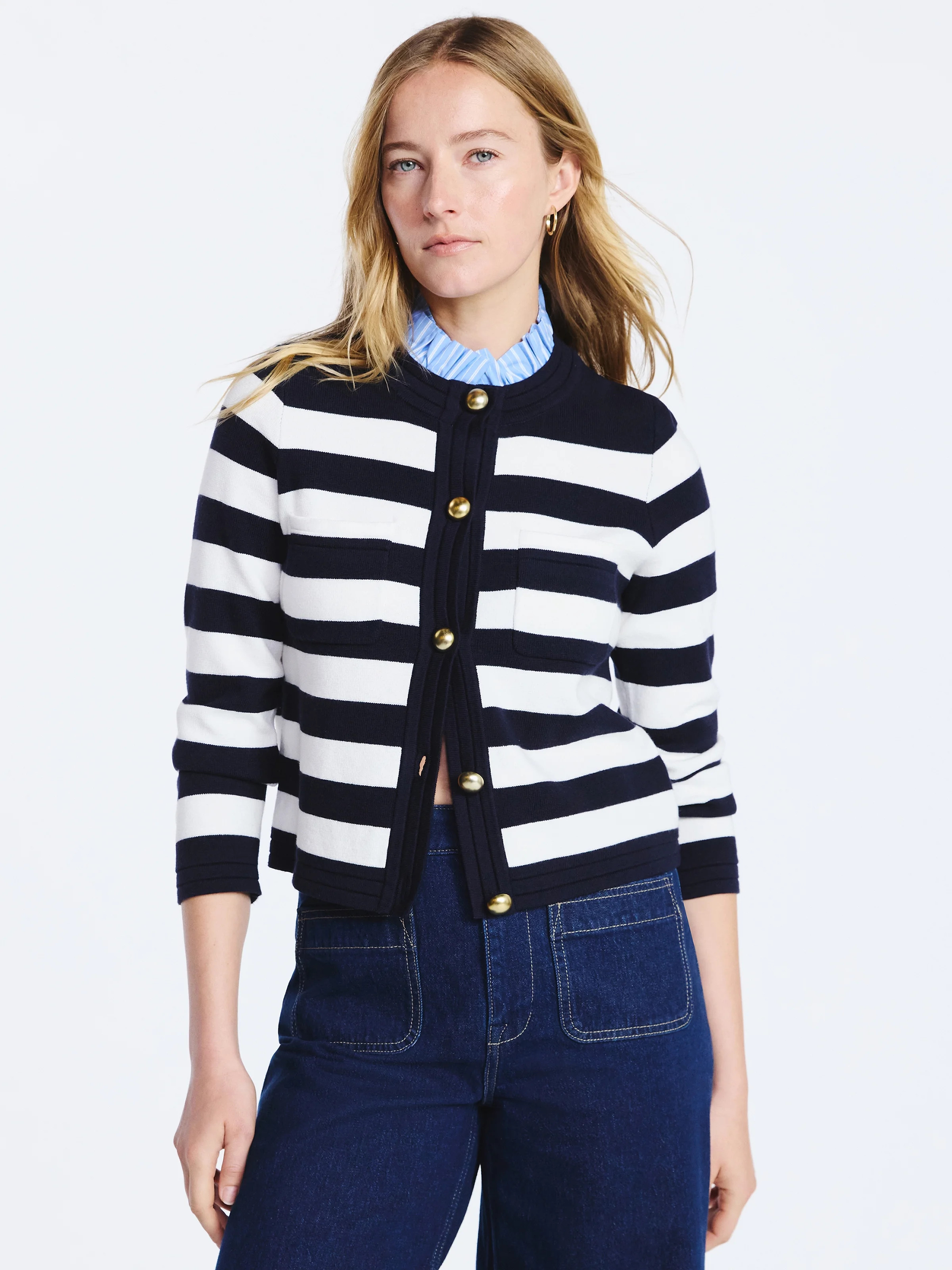 Free Assembly Women's Ruffle Neck Cardigan, Sizes XS-2XL | Walmart (US)