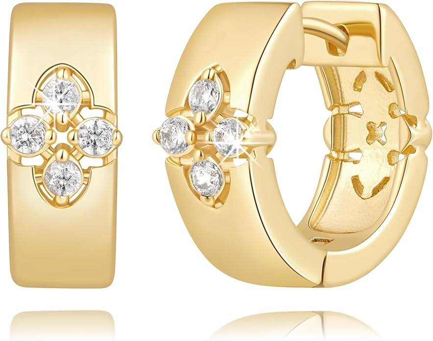 KKR 14K Gold Earrings for Women Gold Hoop Earrings for Women Hoops Earring for Womens Hoops Delic... | Amazon (US)