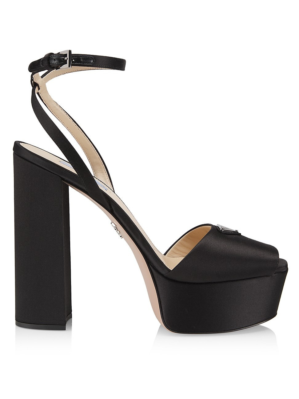Women's Logo Satin Platform Sandals - Nero - Size 7 | Saks Fifth Avenue