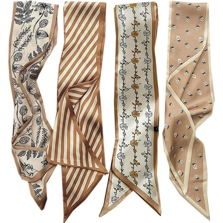 4 Pack Purse Scarf Bags for Women Handbag Scarfs Band Lightweight Skinny Hair Neck Accessories Fa... | Walmart (US)