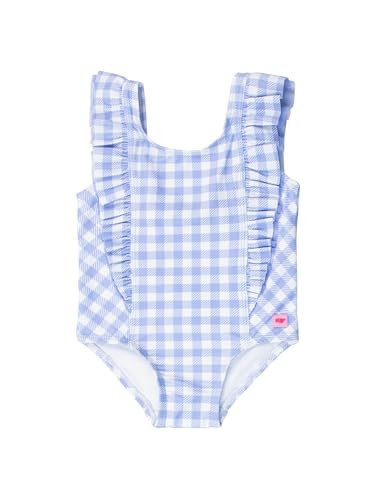 RuffleButts Girls UPF50+ Sun Protection Sleeveless Butterfly Sleeve/Waterfall One Piece Swimsuit - Periwinkle Blue Gingham, 3-6m | Amazon (US)