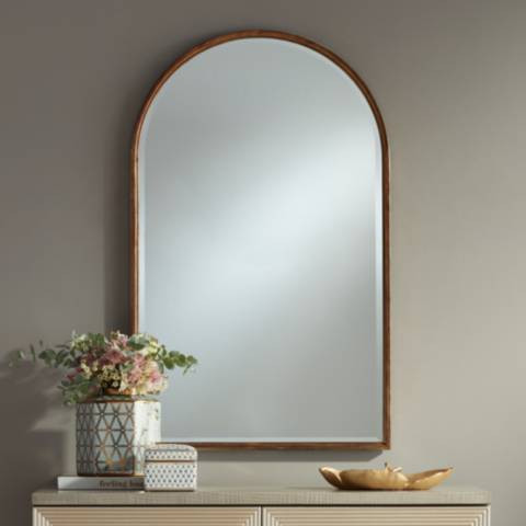 Uttermost Clara Gold 24" x 39" Arch Top Wall Mirror - #79P55 | Lamps Plus | Lamps Plus