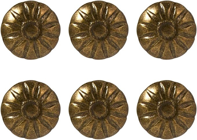 EXCEART 100pcs Decorative Thumb Tacks Push Pins Sofa Furniture Thumbtacks Flower Thumb Tacks Gold... | Amazon (US)