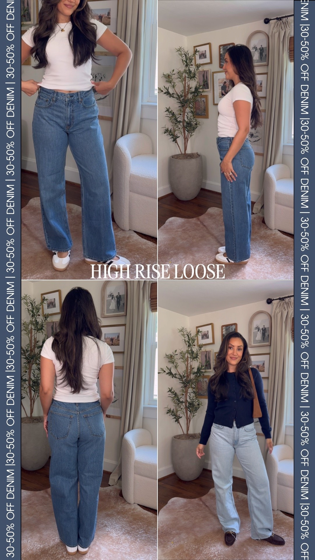 High rise loose jean- size 27 short. Code “DENIMAF” for stackable 15% off

Size small in cardigan, 7.5 in mules 