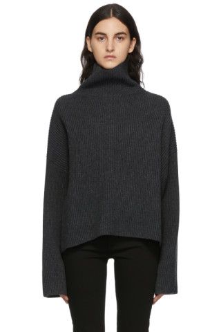 Totême - Grey Yak Rib Knit Turtleneck | SSENSE