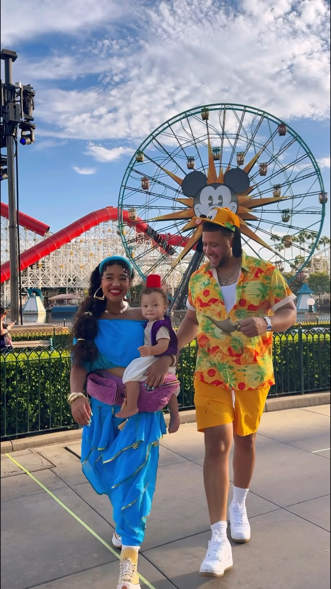 👀 super easy (& comfy) family Halloween costume !

Aladdin & jasmine & vacation genie !!! Flying on a magic carpet ride through Disneyland ✨

🩵 Mom as Jasmine…
I didn’t like the Jasmine costumes I found so I started searching for belly dancer costumes & mix & matched similar tops & pants before adding accessories. The color isn’t quite her color but I actually like it better 😅
💥 Dad as vacation genie…
Phenomenal cosmic outfit made easy with a Hawaiian shirt + goofy (Pluto) hat ! You can buy the goofy or Pluto one at the park but we just reused what we had. Great for a guy who doesn’t like to dress up (even tho Paris is not that guy 🥰)

& baby as Aladdin flying on a magic carpet ✨ I added tassels to my @tushbaby & made an outfit couldn’t resist getting Cerulean this comfy & cute Aladdin outfit 😭 look how puffy the pants are 🥹 & his little hat !?

What do you think & what other family costumes do you wanna see ? Happy Halloween 👻 


#LTKHalloween #LTKFamily #LTKBaby