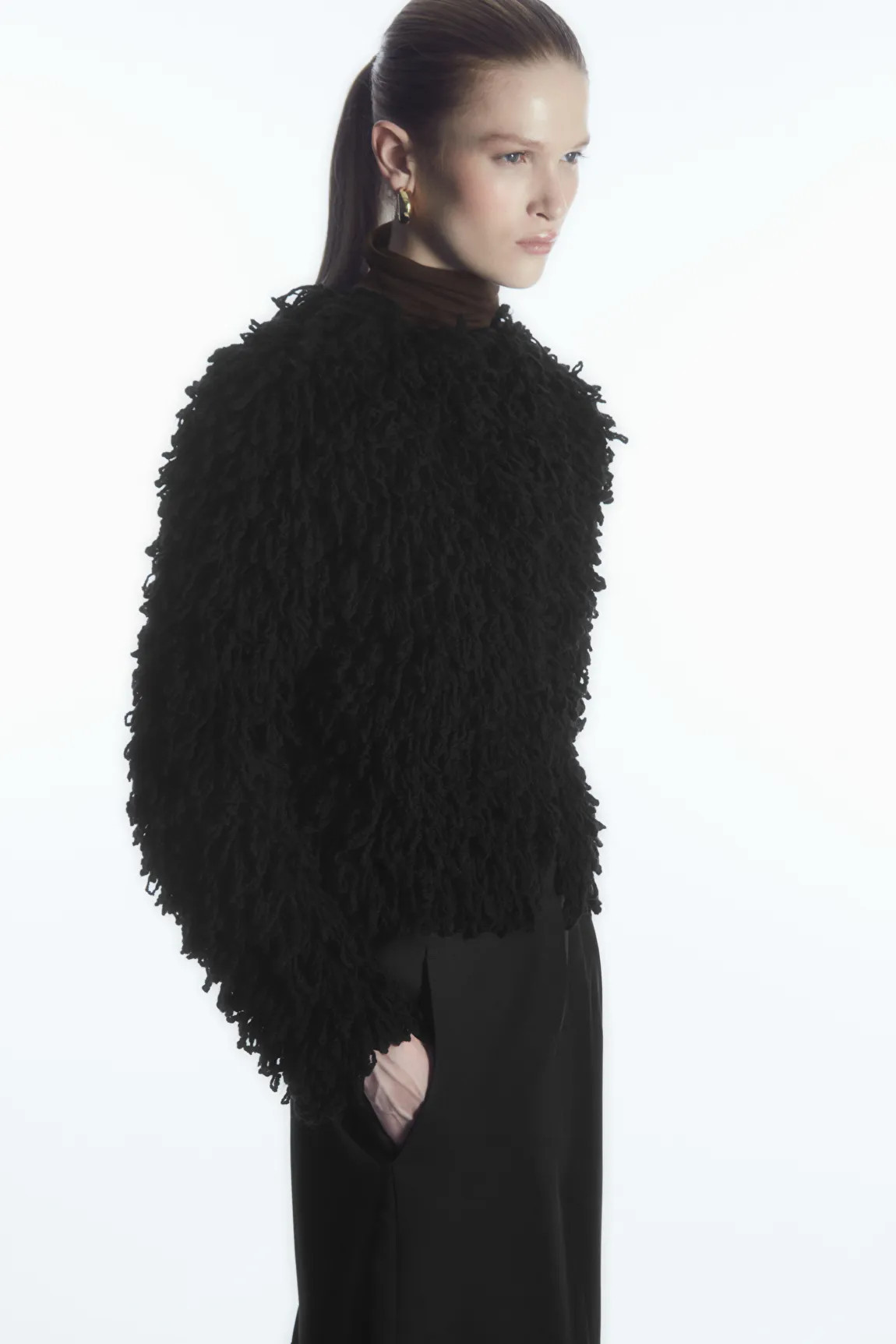 LOOP-KNIT WOOL JACKET - Black - COS | COS UK