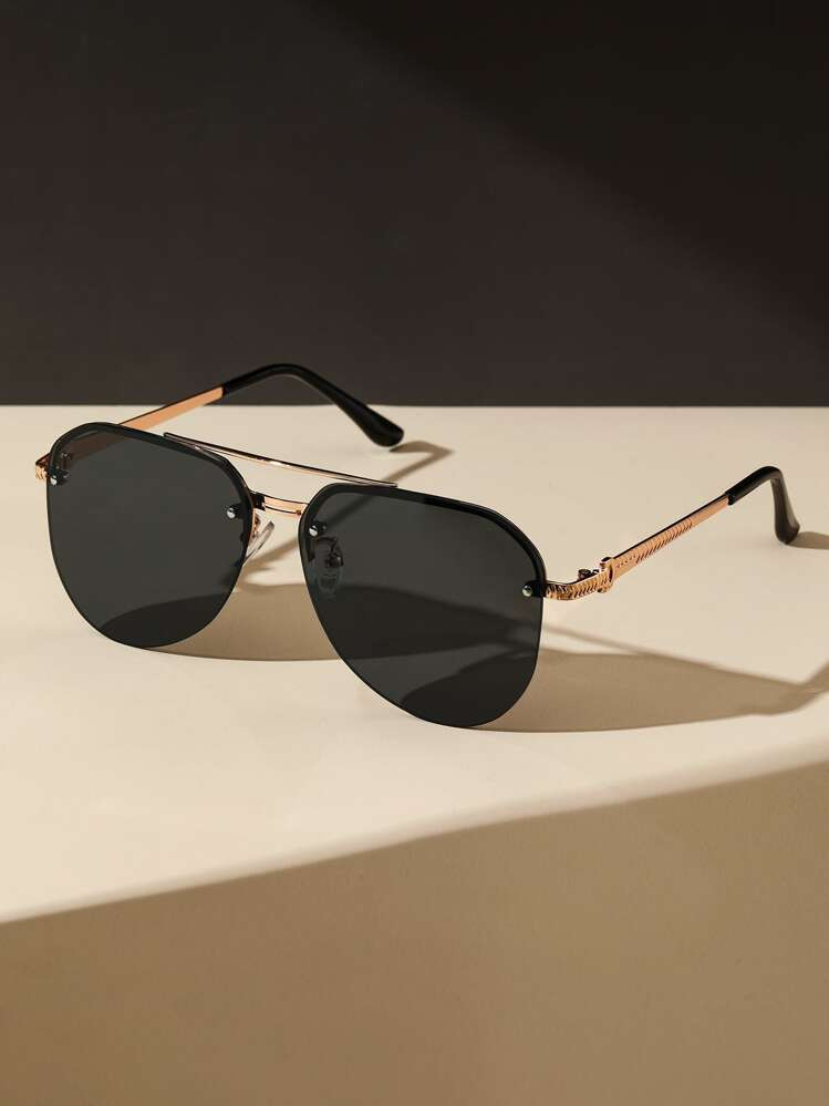 1pc Metal Punk Classic Oversized Pilot Frame Fashion Glasses For Holiday Gift Outdoor Travel Camp... | SHEIN