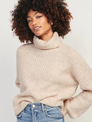 Cozy Textured Turtleneck Tunic Sweater for Women | Old Navy (CA)