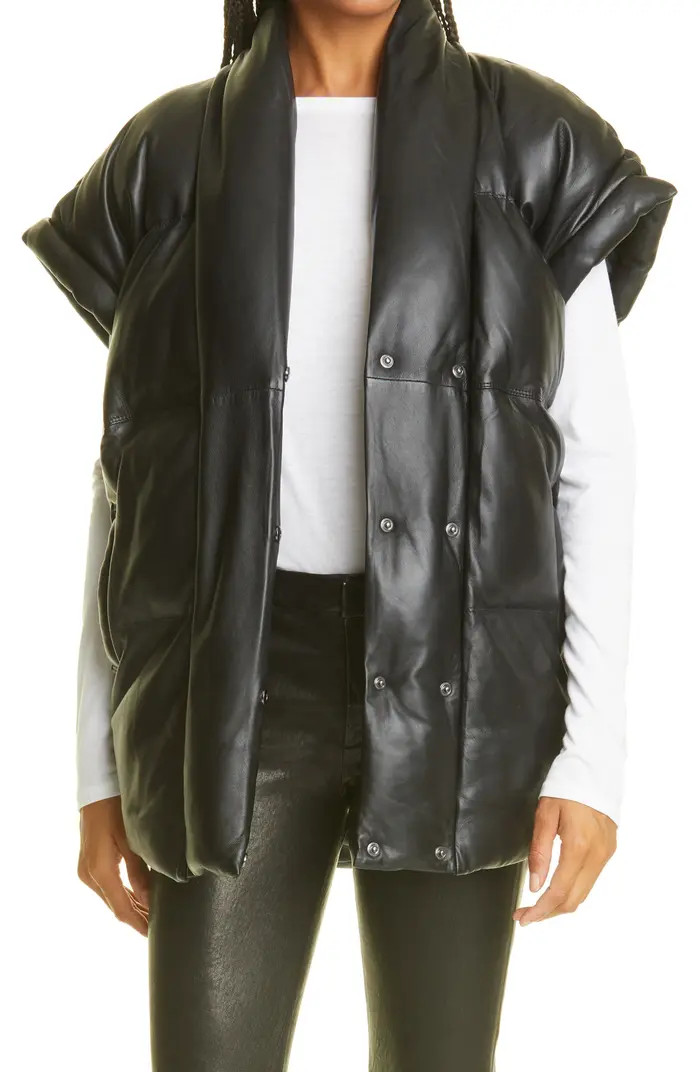 FRAME Sleeveless Leather Puffer Vest | Nordstrom | Nordstrom