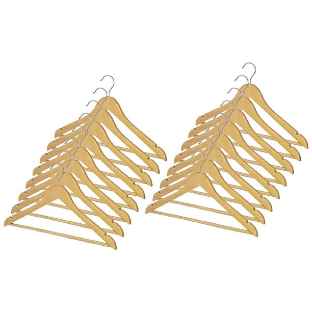Whitmor "GRADE A" Suit Hangers - Set of 16 - Natural Wood | Walmart (US)