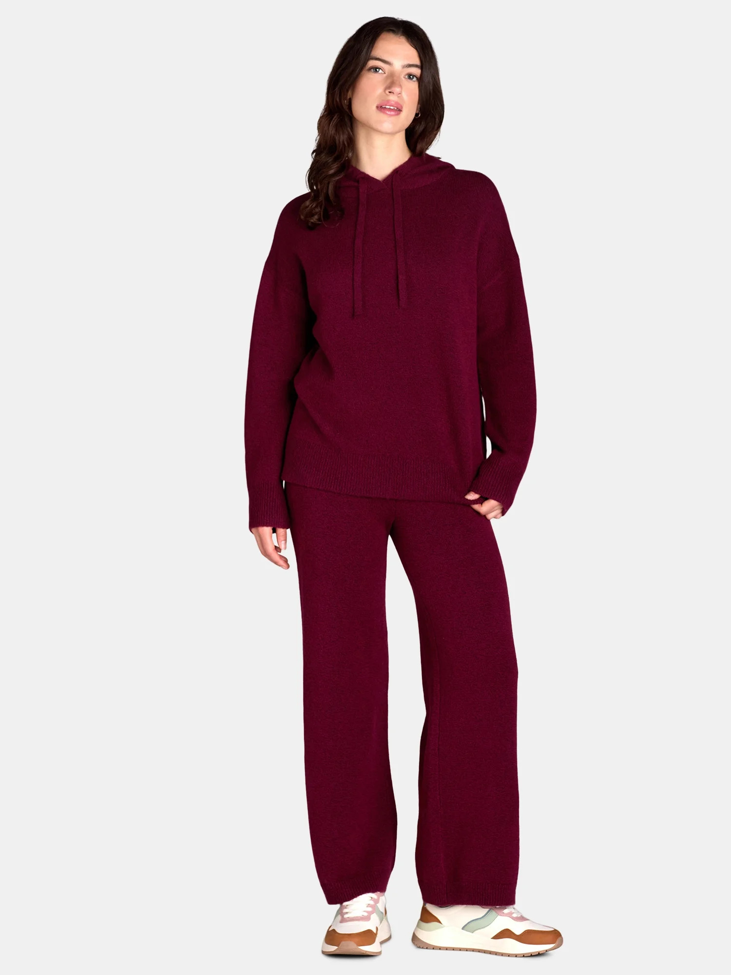 Time and Tru Women's and Women’s Plus Sweater Hoodie and Pants Set, Sizes XS-4X | Walmart (US)