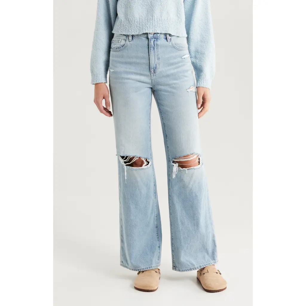 PacSun Hannah High Waist Girlfriend Jeans in Med Wash at Nordstrom, Size 24 | Nordstrom