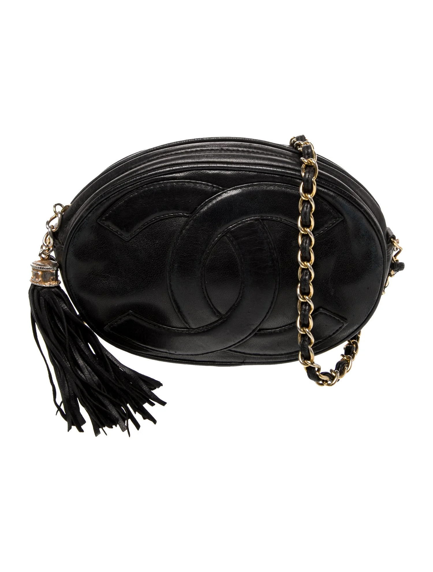 Chanel CC Tassel Oval Camera Bag - Black Shoulder Bags, Handbags - CHA1373658 | The RealReal | The RealReal