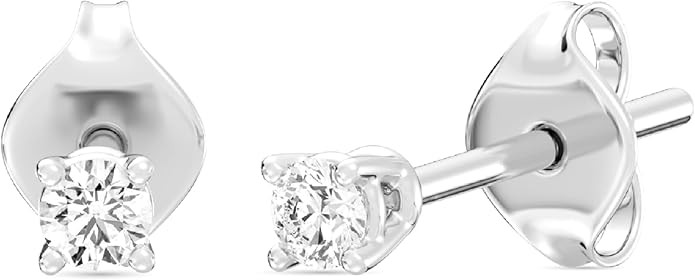 Gilded Lab-Grown Diamond Stud Earrings for Women| 925 Sterling Silver Studs and 14KT Gold 925 Pla... | Amazon (US)