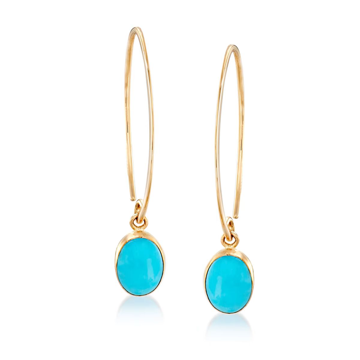 Turquoise Drop Earrings in 14kt Yellow Gold | Ross-Simons