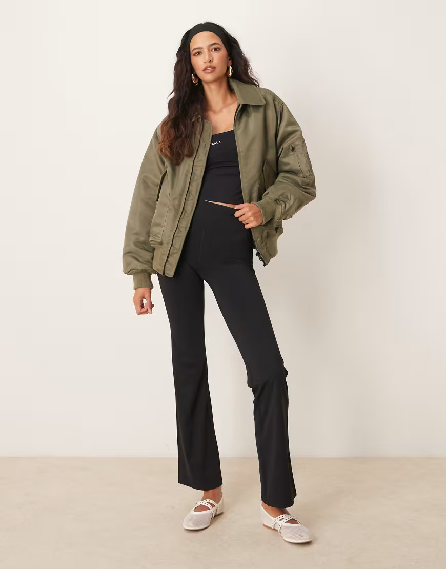 TALA Skinluxe high waisted flared leggings in black | ASOS (Global)