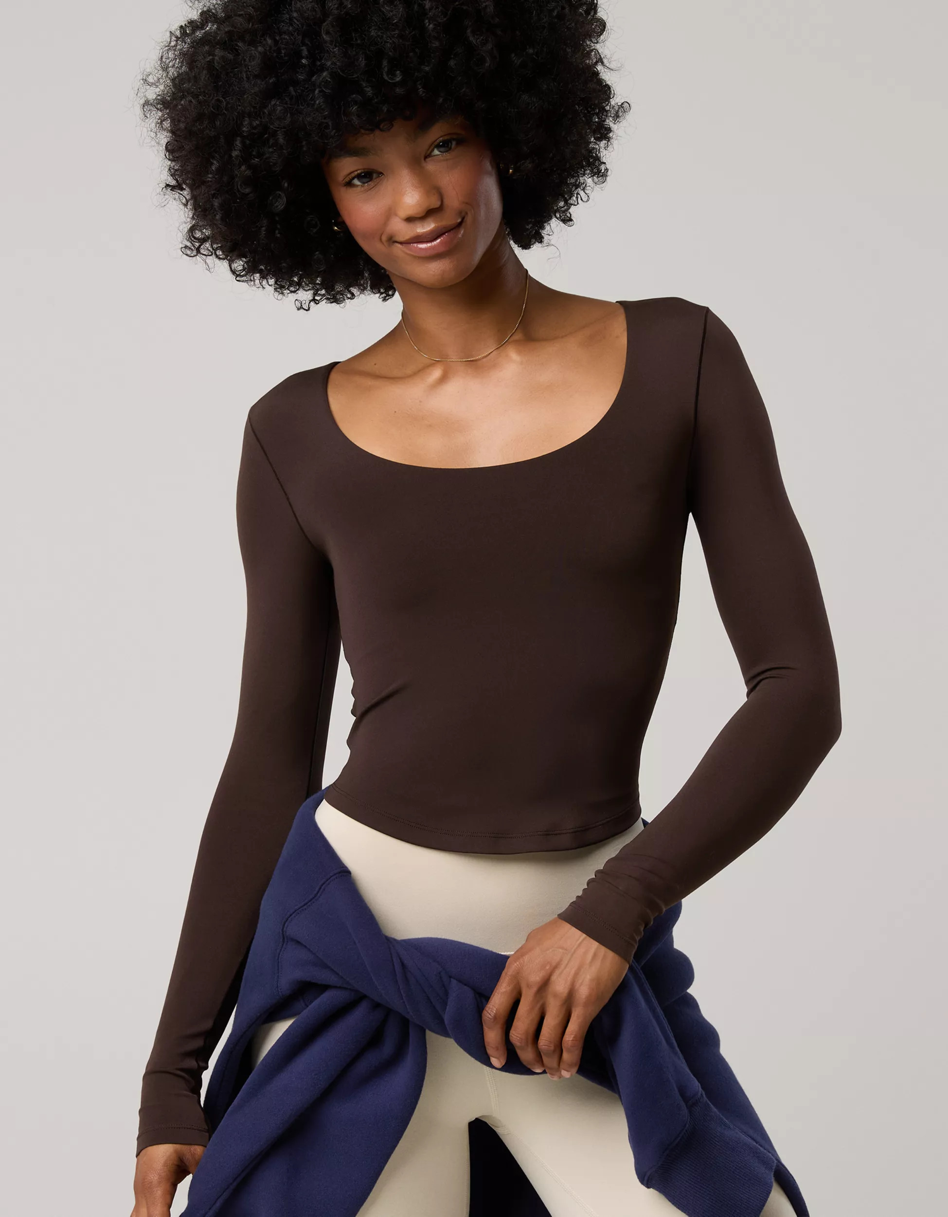 OFFLINE By Aerie Real Me Long Sleeve Scoop T-Shirt | Aerie