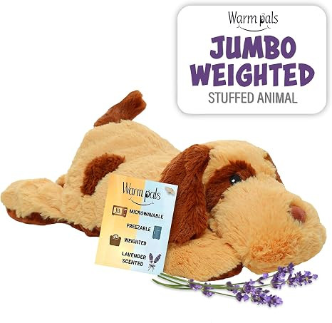 Warm Pals Jumbo Dog, Microwavable Weighted Plush, Heated for Warmth | Cute, Soft, Cozy Toy for Ad... | Amazon (US)