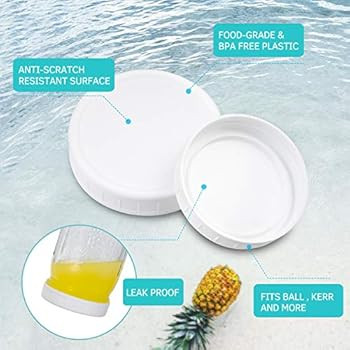 Aozita 16-Pack Plastic Mason Jar Lids with Sealing Rings - Plastic Storage Caps for Ball Jars and... | Amazon (US)