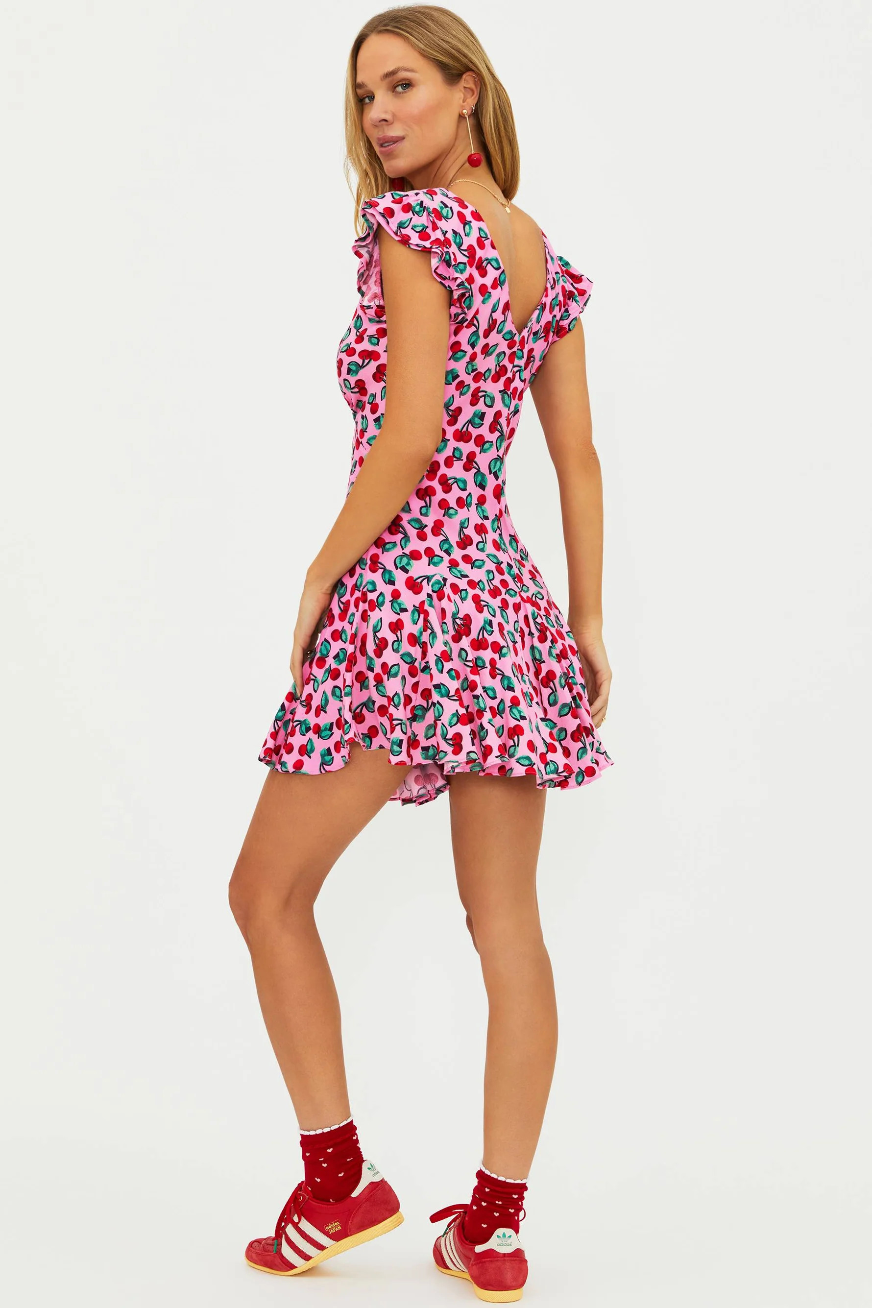 Lennie Dress Mon Cheri | Pink Cherry Print Dress | Beach Riot | Beach Riot