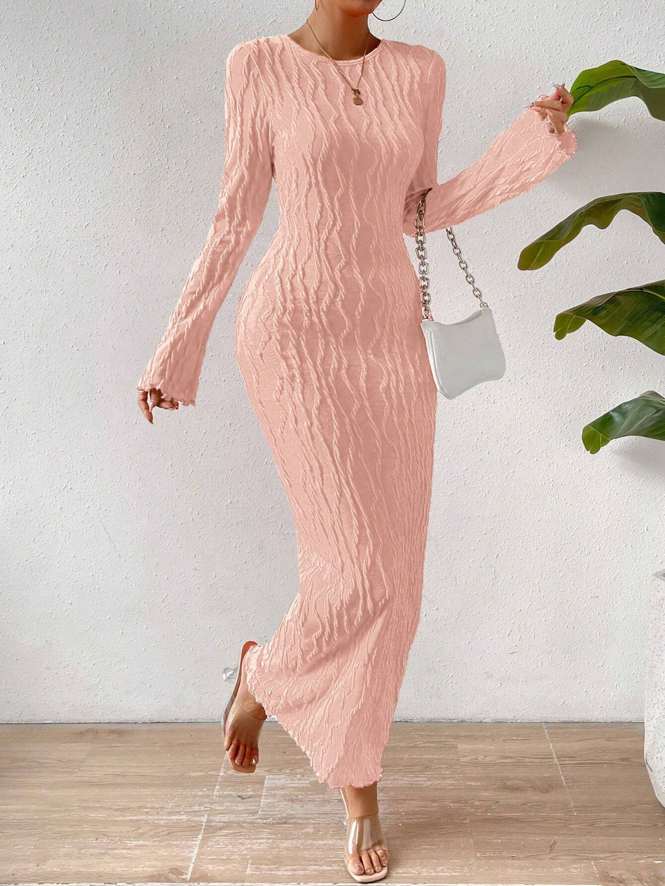 SHEIN Essnce Solid Tied Backless Bodycon Dress | SHEIN