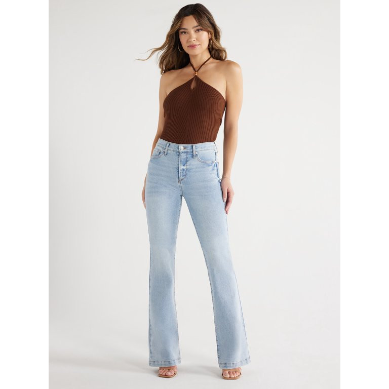 Sofia Jeans Women's Sleeveless Ribbed Halter Top with Tie Keyhole, Sizes XS-XXXL | Walmart (US)