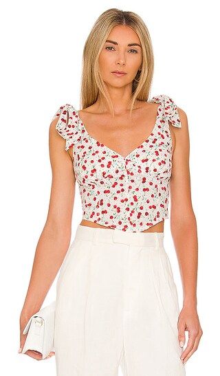 Cindy Tie Strap Bustier in White Multi | Revolve Clothing (Global)