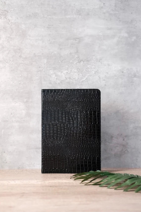 Mystery Black Crocodile Print Leather Ipad Pro 2021 Ipad | Etsy | Etsy (US)