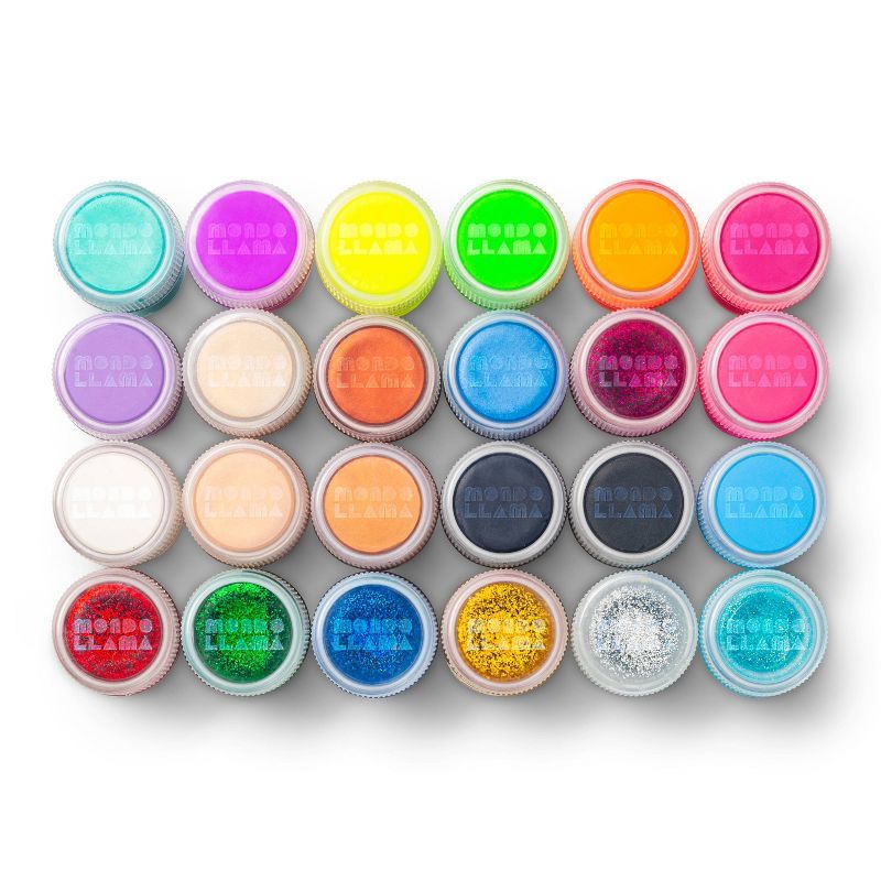 24ct Acrylic Paint Set Metallic/Neon/Glitter - Mondo Llama™ | Target